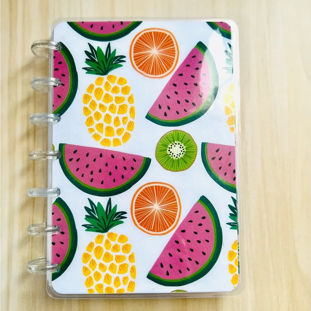 Happy planner mini size tropical girl pineapple fruits weekly layout